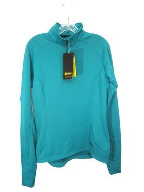 Solstice NEW Womens Size L Teal Tech Performance Caldera Pullover Stretch Fleece